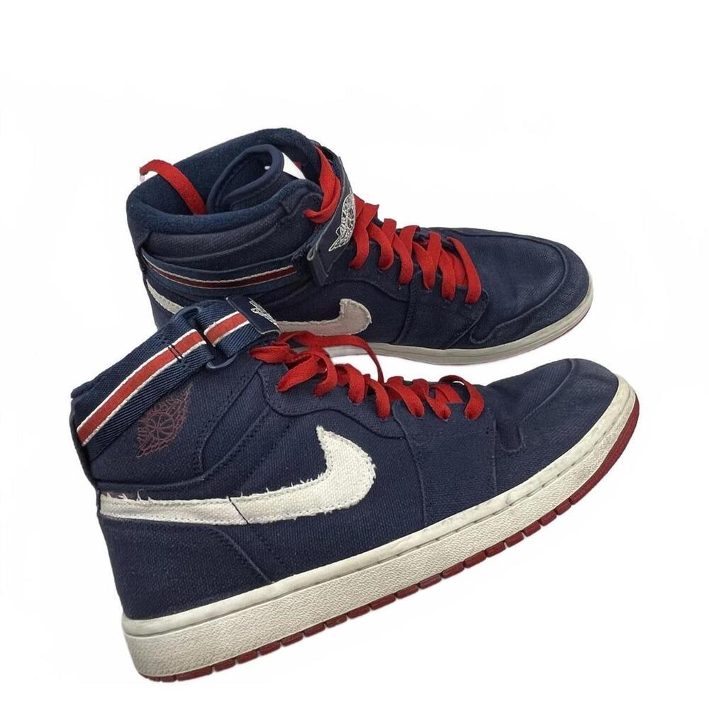 Nike Air Jordan 1 Hi Strap Sneakers Men 11 Midnight Navy Red